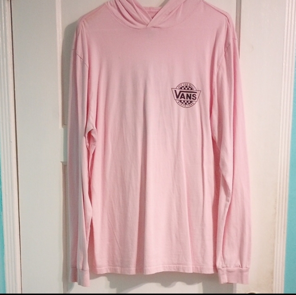 Vans Off the Wall Since 1966 Mens Light Pink Graphic Hooded Long Sleeve - Picture 2 of 6